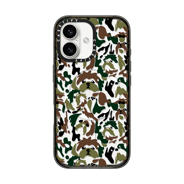 Huebucket x CASETiFY iPhone 16 ケース ブラック インパクトケース MagSafe対応 Shih Tzu Camouflage Father's Day Huebucket x CASETiFY iPhone 16 ケース ブラック インパクトケース MagSafe対応 Shih Tzu Camouflage Father's Day
