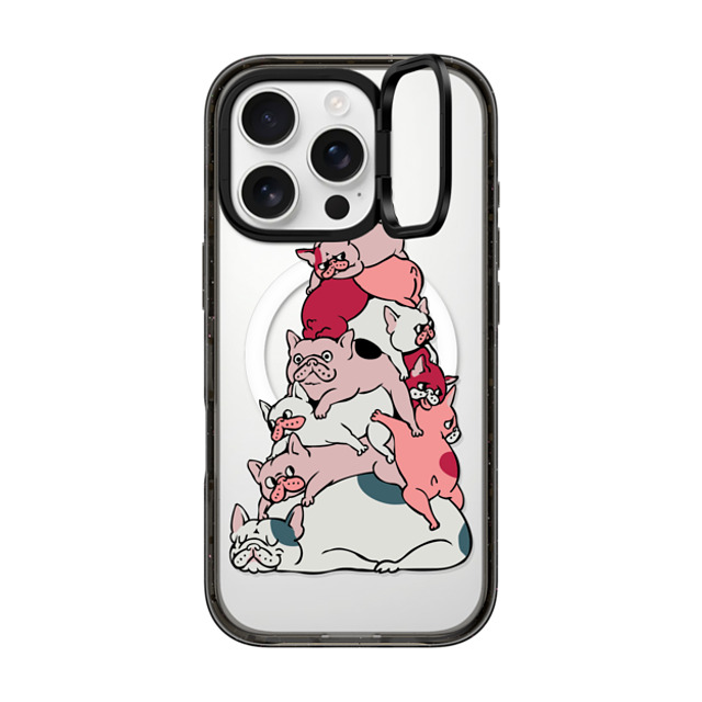 Huebucket x CASETiFY iPhone 16 Pro ケース ブラック インパクトリングスタンドケース MagSafe対応 Christmas Tree French Bulldog Father's Day Huebucket x CASETiFY iPhone 16 Pro ケース ブラック インパクトリングスタンドケース MagSafe対応 Christmas Tree French Bulldog Father's Day