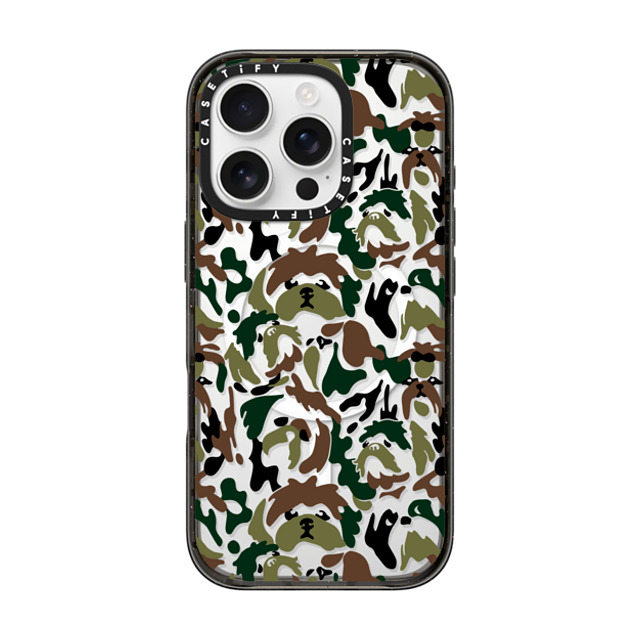 Huebucket x CASETiFY iPhone 16 Pro ケース ブラック インパクトケース MagSafe対応 Shih Tzu Camouflage Father's Day Huebucket x CASETiFY iPhone 16 Pro ケース ブラック インパクトケース MagSafe対応 Shih Tzu Camouflage Father's Day