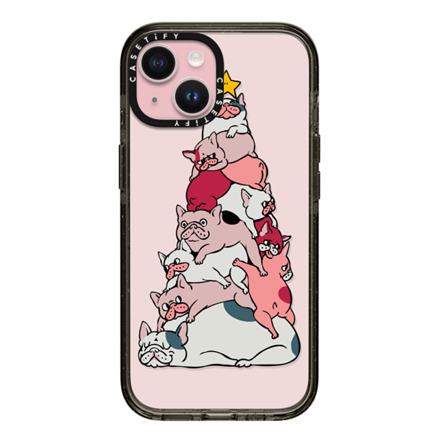 Huebucket x CASETiFY iPhone 15 ケース ブラック インパクトケース Christmas Tree French Bulldog Father's Day Huebucket x CASETiFY iPhone 15 ケース ブラック インパクトケース Christmas Tree French Bulldog Father's Day