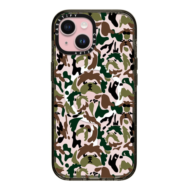 Huebucket x CASETiFY iPhone 15 ケース ブラック インパクトケース MagSafe対応 Shih Tzu Camouflage Father's Day Huebucket x CASETiFY iPhone 15 ケース ブラック インパクトケース MagSafe対応 Shih Tzu Camouflage Father's Day