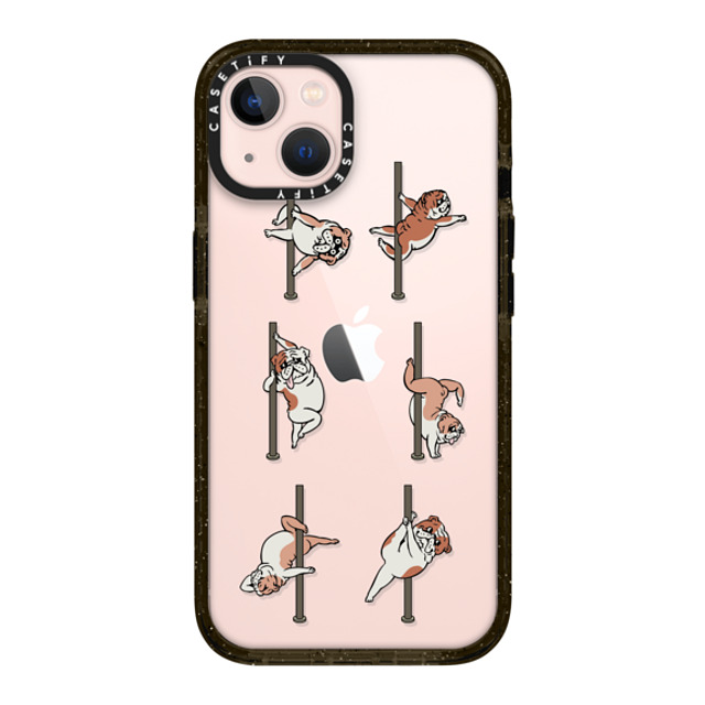 Huebucket x CASETiFY iPhone 13 ケース ブラック インパクトケース English Bulldog Pole Dancing Club_