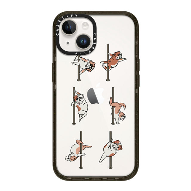 Huebucket x CASETiFY iPhone 14 ケース ブラック インパクトケース English Bulldog Pole Dancing Club_