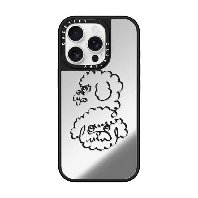Huebucket x CASETiFY iPhone 16 Pro Case Dog,Animal Silver on Black ミラーケース MagSafe対応 Abstract line Poodle Father's Day Huebucket x CASETiFY iPhone 16 Pro Case Dog,Animal Silver on Black ミラーケース MagSafe対応 Abstract line Poodle Father's Day