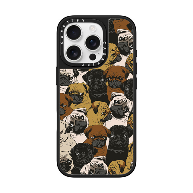 Huebucket x CASETiFY iPhone 16 Pro ケース Silver on Black ミラーケース MagSafe対応 Social Pugz Mother's Day Huebucket x CASETiFY iPhone 16 Pro ケース Silver on Black ミラーケース MagSafe対応 Social Pugz Mother's Day