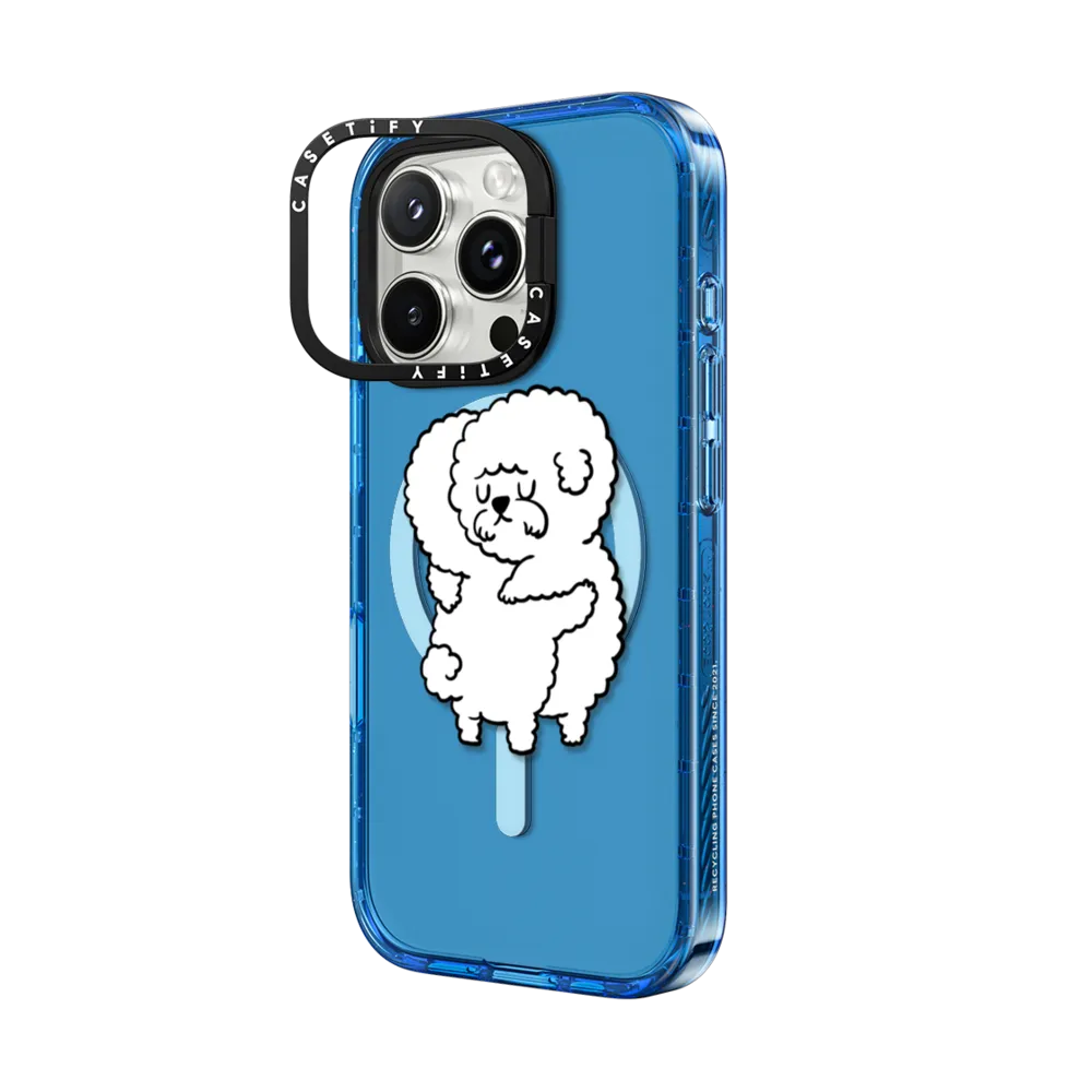Impact Ring Stand iPhone 16 Pro Max Case MagSafe Compatible - Bichon Frise Hugs