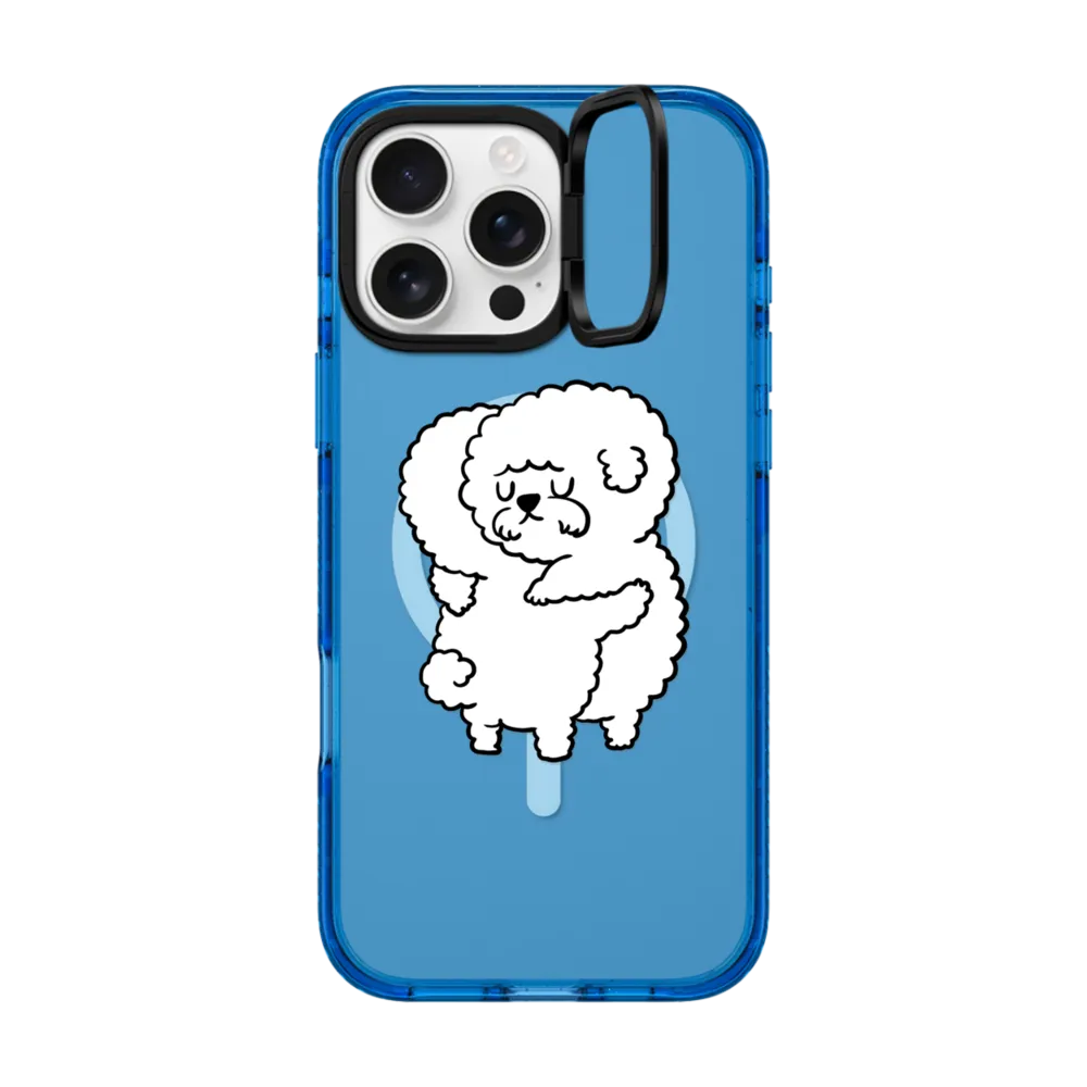 Impact Ring Stand iPhone 16 Pro Max Case MagSafe Compatible - Bichon Frise Hugs