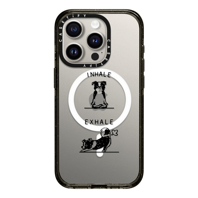 Huebucket x CASETiFY iPhone 15 Pro Case Dog,Animal Black Impact Case MagSafe Compatible Inhale Exhale Border Collie Back to School Huebucket x CASETiFY iPhone 15 Pro Case Dog,Animal Black Impact Case MagSafe Compatible Inhale Exhale Border Collie Back to School