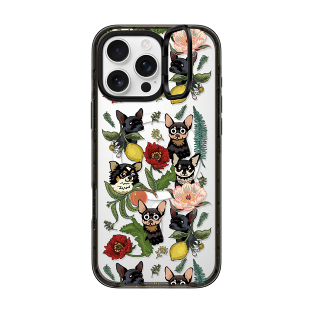 Huebucket x CASETiFY iPhone 16 Pro Max ケース Floral,Dog ブラック インパクトリングスタンドケース MagSafe対応 Botanical and Black Chihuahua Father's Day Huebucket x CASETiFY iPhone 16 Pro Max ケース Floral,Dog ブラック インパクトリングスタンドケース MagSafe対応 Botanical and Black Chihuahua Father's Day