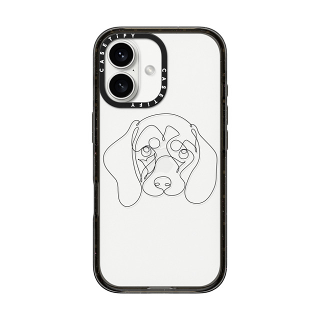 Huebucket x CASETiFY iPhone 16 Case ブラック インパクトケース ONE LINE DACHSHUND Mother's Day Huebucket x CASETiFY iPhone 16 Case ブラック インパクトケース ONE LINE DACHSHUND Mother's Day