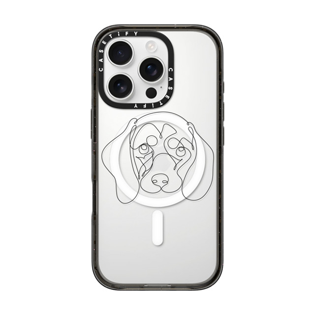 Huebucket x CASETiFY iPhone 16 Pro ケース ブラック インパクトケース MagSafe対応 ONE LINE DACHSHUND Back to School Huebucket x CASETiFY iPhone 16 Pro ケース ブラック インパクトケース MagSafe対応 ONE LINE DACHSHUND Back to School