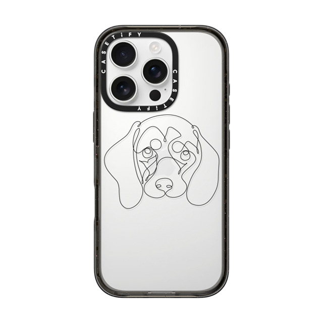 Huebucket x CASETiFY iPhone 16 Pro ケース ブラック インパクトケース ONE LINE DACHSHUND Back to School Huebucket x CASETiFY iPhone 16 Pro ケース ブラック インパクトケース ONE LINE DACHSHUND Back to School