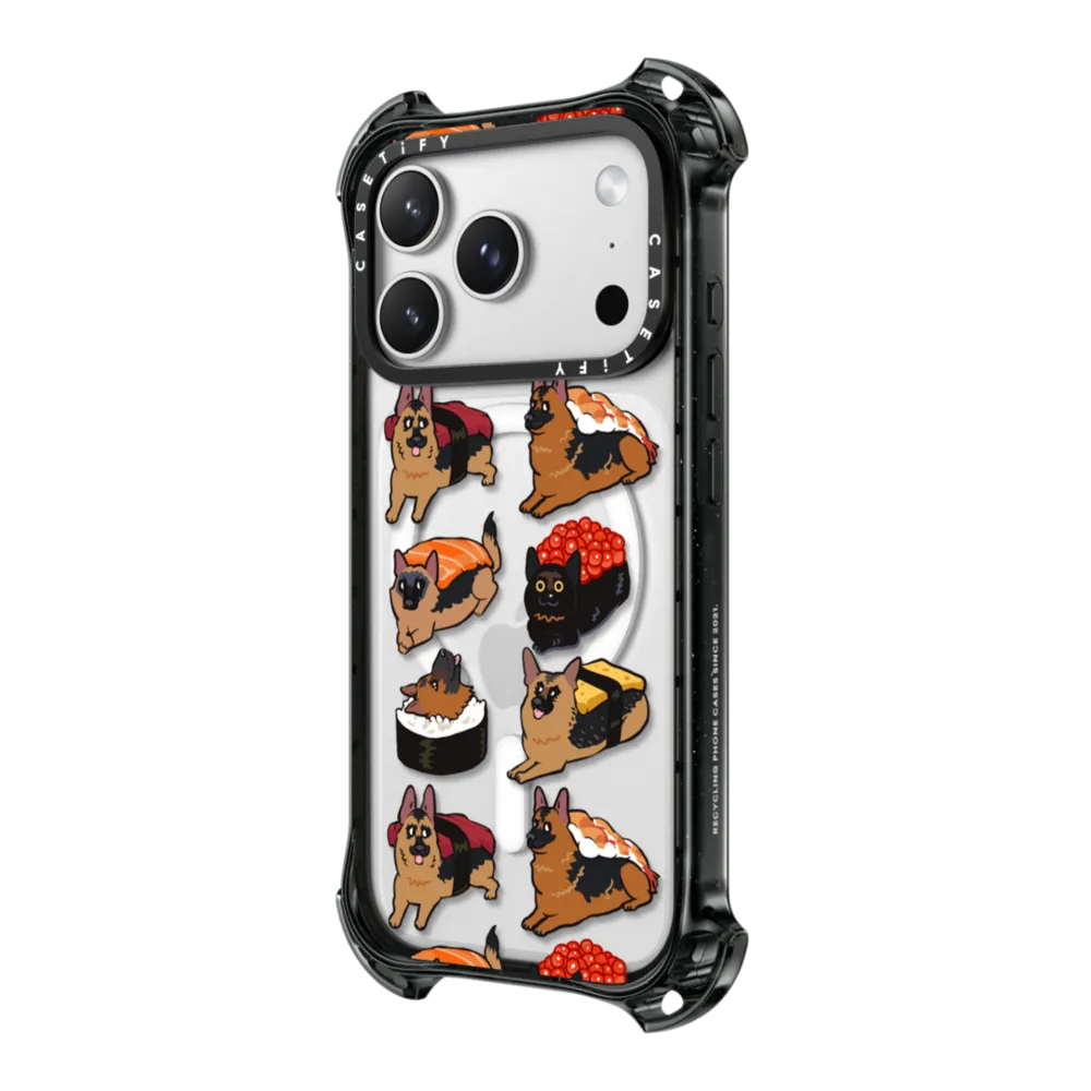 Bounce iPhone 17 Pro Max Case MagSafe Compatible - Sushi German Shepherd