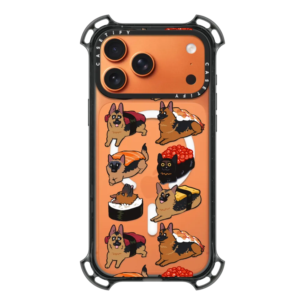 Bounce iPhone 17 Pro Max Case MagSafe Compatible - Sushi German Shepherd