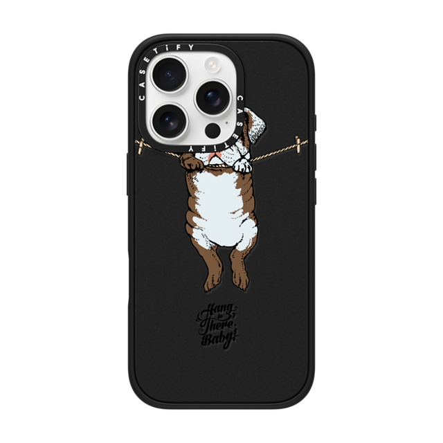 Huebucket x CASETiFY iPhone 16 Pro ケース マットブラック インパクトケース MagSafe対応 Hang in There Baby English Bulldog Father's Day Huebucket x CASETiFY iPhone 16 Pro ケース マットブラック インパクトケース MagSafe対応 Hang in There Baby English Bulldog Father's Day
