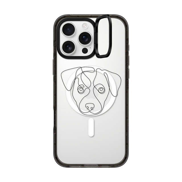 Huebucket x CASETiFY iPhone 16 Pro Max ケース ブラック インパクトリングスタンドケース MagSafe対応 One Line Jack Russell Terrier Father's Day Huebucket x CASETiFY iPhone 16 Pro Max ケース ブラック インパクトリングスタンドケース MagSafe対応 One Line Jack Russell Terrier Father's Day