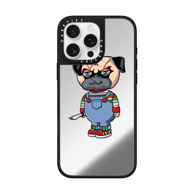 Huebucket x CASETiFY iPhone 16 Pro Max Case Silver on Black ミラーケース MagSafe対応 Pug Good Boy Back to School Huebucket x CASETiFY iPhone 16 Pro Max Case Silver on Black ミラーケース MagSafe対応 Pug Good Boy Back to School