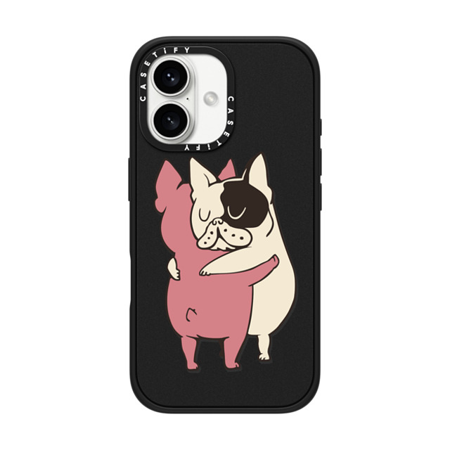 Huebucket x CASETiFY iPhone 16 ケース マットブラック インパクトケース MagSafe対応 French Bulldog Hugs Mother's Day Huebucket x CASETiFY iPhone 16 ケース マットブラック インパクトケース MagSafe対応 French Bulldog Hugs Mother's Day