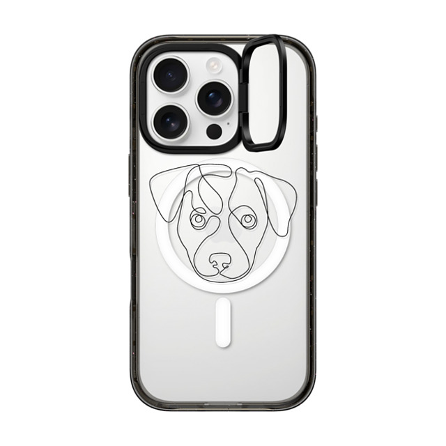 Huebucket x CASETiFY iPhone 16 Pro ケース ブラック インパクトリングスタンドケース MagSafe対応 One Line Jack Russell Terrier Father's Day Huebucket x CASETiFY iPhone 16 Pro ケース ブラック インパクトリングスタンドケース MagSafe対応 One Line Jack Russell Terrier Father's Day