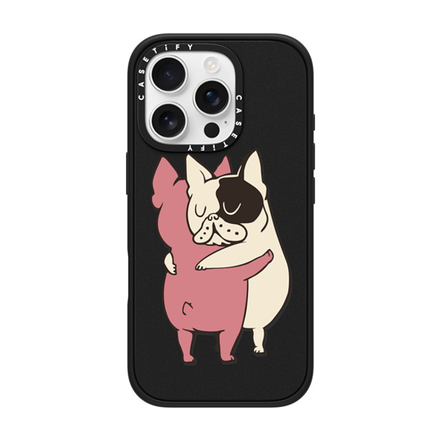 Huebucket x CASETiFY iPhone 16 Pro ケース マットブラック インパクトケース MagSafe対応 French Bulldog Hugs Mother's Day Huebucket x CASETiFY iPhone 16 Pro ケース マットブラック インパクトケース MagSafe対応 French Bulldog Hugs Mother's Day
