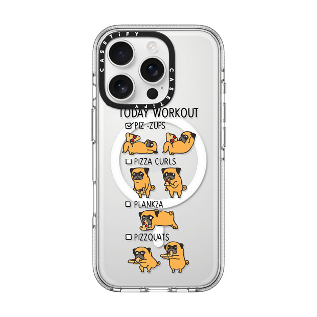 Huebucket x CASETiFY iPhone 16 Pro ケース Dog,Cartoon クリア クリア ケース MagSafe対応 Today Workout with The Pug Back to School Huebucket x CASETiFY iPhone 16 Pro ケース Dog,Cartoon クリア クリア ケース MagSafe対応 Today Workout with The Pug Back to School