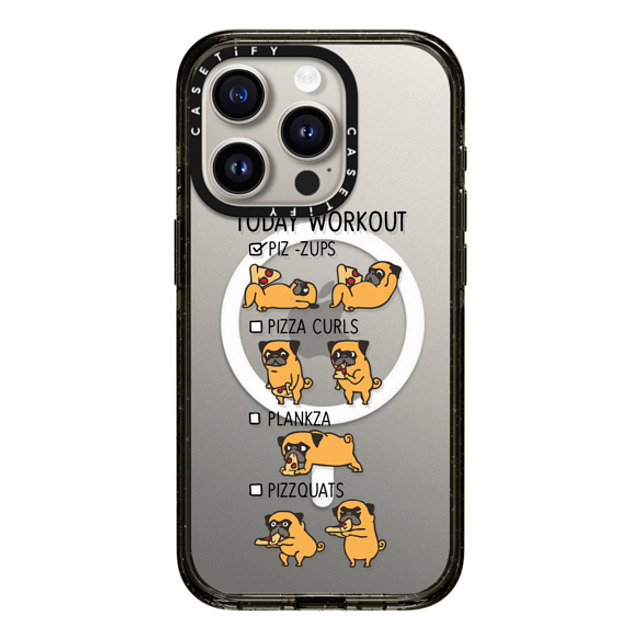 Huebucket x CASETiFY iPhone 15 Pro Case Dog,Cartoon Black Impact Case MagSafe Compatible Today Workout with The Pug Back to School Huebucket x CASETiFY iPhone 15 Pro Case Dog,Cartoon Black Impact Case MagSafe Compatible Today Workout with The Pug Back to School