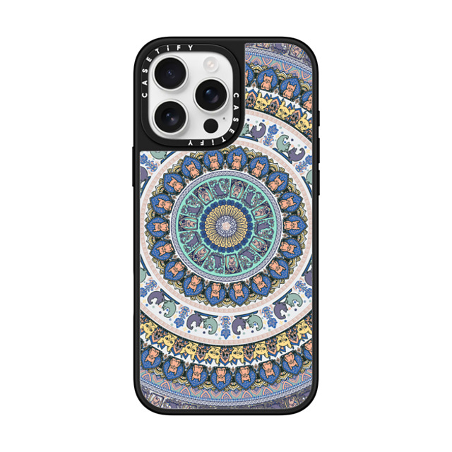 Huebucket x CASETiFY iPhone 16 Pro Max Case Silver on Black ミラーケース MagSafe対応 Frenchie Yoga Medallion Father's Day Huebucket x CASETiFY iPhone 16 Pro Max Case Silver on Black ミラーケース MagSafe対応 Frenchie Yoga Medallion Father's Day