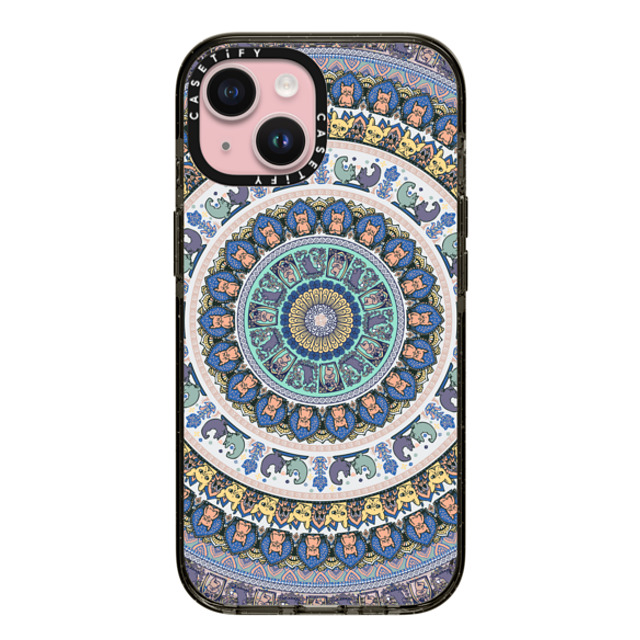 Huebucket x CASETiFY iPhone 15 Case Black Impact Case MagSafe Compatible Frenchie Yoga Medallion Huebucket x CASETiFY iPhone 15 Case Black Impact Case MagSafe Compatible Frenchie Yoga Medallion