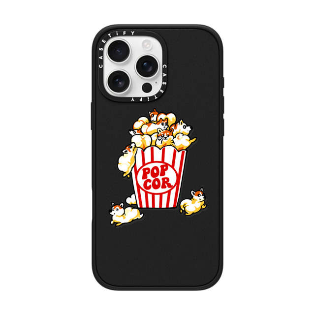 Huebucket x CASETiFY iPhone 16 Pro Max ケース Dog,Animal マットブラック インパクトケース MagSafe対応 Pop Corgi Father's Day Huebucket x CASETiFY iPhone 16 Pro Max ケース Dog,Animal マットブラック インパクトケース MagSafe対応 Pop Corgi Father's Day