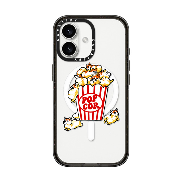 Huebucket x CASETiFY iPhone 16 ケース Dog,Animal ブラック インパクトケース MagSafe対応 Pop Corgi Father's Day Huebucket x CASETiFY iPhone 16 ケース Dog,Animal ブラック インパクトケース MagSafe対応 Pop Corgi Father's Day