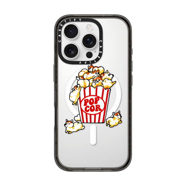 Huebucket x CASETiFY iPhone 16 Pro ケース Dog,Animal ブラック インパクトケース MagSafe対応 Pop Corgi Father's Day Huebucket x CASETiFY iPhone 16 Pro ケース Dog,Animal ブラック インパクトケース MagSafe対応 Pop Corgi Father's Day
