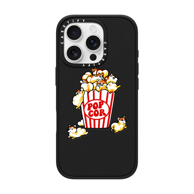 Huebucket x CASETiFY iPhone 16 Pro ケース Dog,Animal マットブラック インパクトケース MagSafe対応 Pop Corgi Father's Day Huebucket x CASETiFY iPhone 16 Pro ケース Dog,Animal マットブラック インパクトケース MagSafe対応 Pop Corgi Father's Day