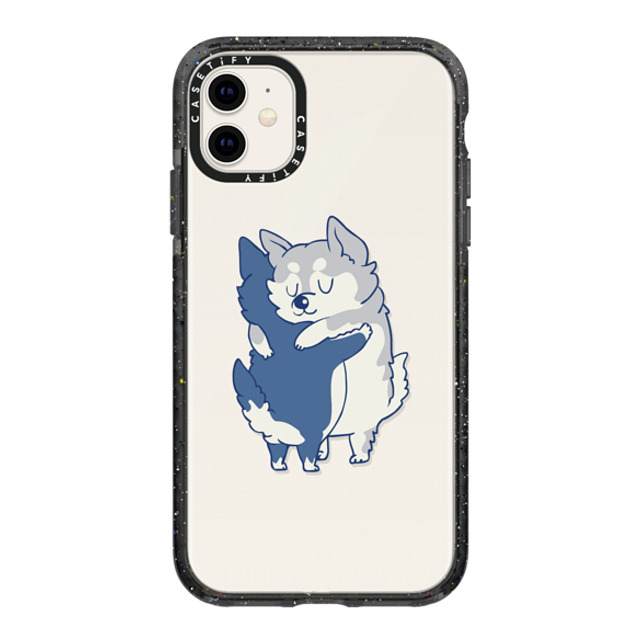 Huebucket x CASETiFY iPhone 11 ケース Dog,Cartoon ブラック インパクトケース Husky hugs Back to School Huebucket x CASETiFY iPhone 11 ケース Dog,Cartoon ブラック インパクトケース Husky hugs Back to School