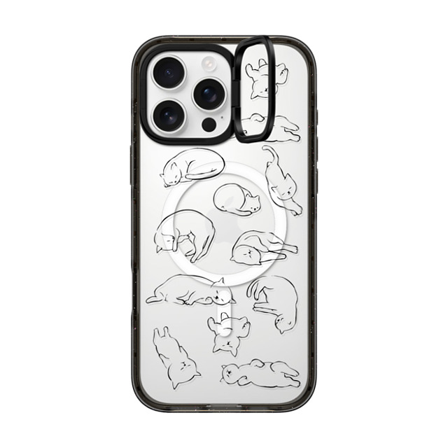 Huebucket x CASETiFY iPhone 16 Pro Max ケース Cat ブラック インパクトリングスタンドケース MagSafe対応 More Sleep Cat Father's Day Huebucket x CASETiFY iPhone 16 Pro Max ケース Cat ブラック インパクトリングスタンドケース MagSafe対応 More Sleep Cat Father's Day