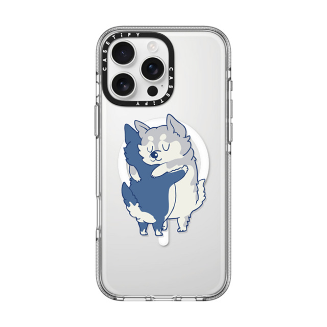 Huebucket x CASETiFY iPhone 16 Pro Max ケース Dog,Cartoon クリア クリア ケース MagSafe対応 Husky hugs Back to School Huebucket x CASETiFY iPhone 16 Pro Max ケース Dog,Cartoon クリア クリア ケース MagSafe対応 Husky hugs Back to School