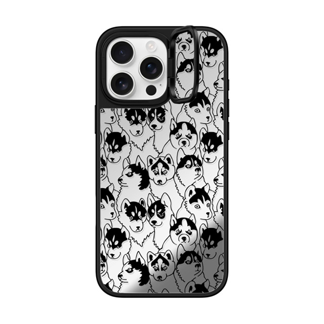 Huebucket x CASETiFY iPhone 16 Pro Max Case Silver on Black ミラー リングスタンドケース MagSafe対応 Oh Husky Huebucket x CASETiFY iPhone 16 Pro Max Case Silver on Black ミラー リングスタンドケース MagSafe対応 Oh Husky