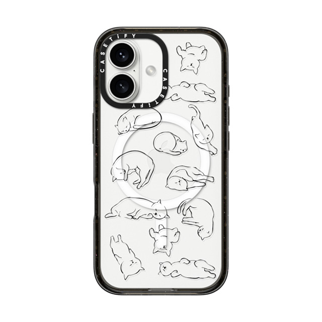 Huebucket x CASETiFY iPhone 16 ケース Cat ブラック インパクトケース MagSafe対応 More Sleep Cat Father's Day Huebucket x CASETiFY iPhone 16 ケース Cat ブラック インパクトケース MagSafe対応 More Sleep Cat Father's Day