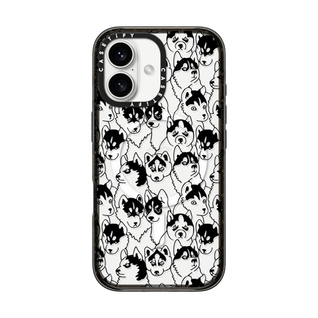 Huebucket x CASETiFY iPhone 16 Case Dog Black Impact Case MagSafe Compatible Oh Husky Back to School Huebucket x CASETiFY iPhone 16 Case Dog Black Impact Case MagSafe Compatible Oh Husky Back to School