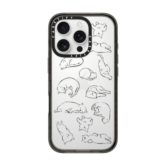 Huebucket x CASETiFY iPhone 16 Pro ケース Cat ブラック インパクトケース More Sleep Cat Back to School Huebucket x CASETiFY iPhone 16 Pro ケース Cat ブラック インパクトケース More Sleep Cat Back to School