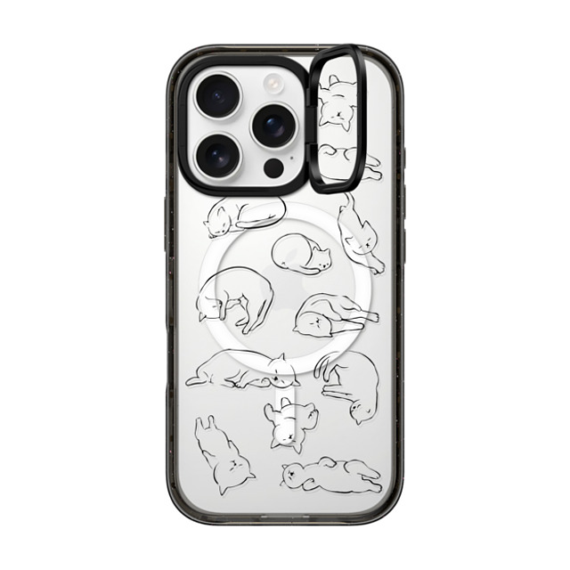 Huebucket x CASETiFY iPhone 16 Pro ケース Cat ブラック インパクトリングスタンドケース MagSafe対応 More Sleep Cat Father's Day Huebucket x CASETiFY iPhone 16 Pro ケース Cat ブラック インパクトリングスタンドケース MagSafe対応 More Sleep Cat Father's Day