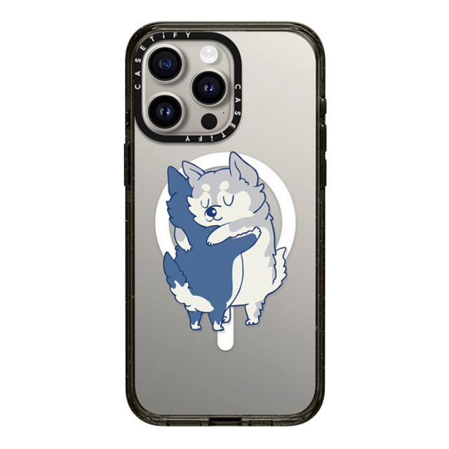 Huebucket x CASETiFY iPhone 15 Pro Max ケース Dog,Cartoon ブラック インパクトケース MagSafe対応 Husky hugs Back to School Huebucket x CASETiFY iPhone 15 Pro Max ケース Dog,Cartoon ブラック インパクトケース MagSafe対応 Husky hugs Back to School