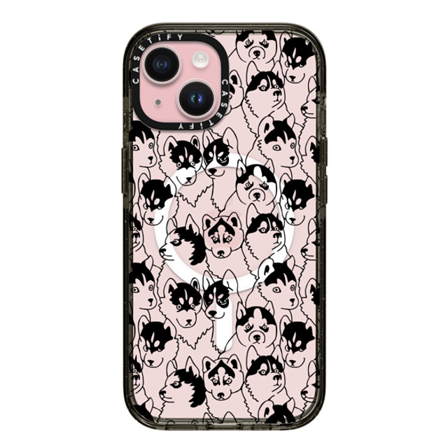 Huebucket x CASETiFY iPhone 15 Case Dog Black Impact Case MagSafe Compatible Oh Husky Back to School Huebucket x CASETiFY iPhone 15 Case Dog Black Impact Case MagSafe Compatible Oh Husky Back to School