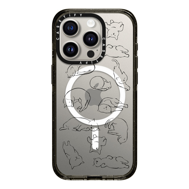 Huebucket x CASETiFY iPhone 15 Pro ケース Cat ブラック インパクトケース MagSafe対応 More Sleep Cat Back to School Huebucket x CASETiFY iPhone 15 Pro ケース Cat ブラック インパクトケース MagSafe対応 More Sleep Cat Back to School