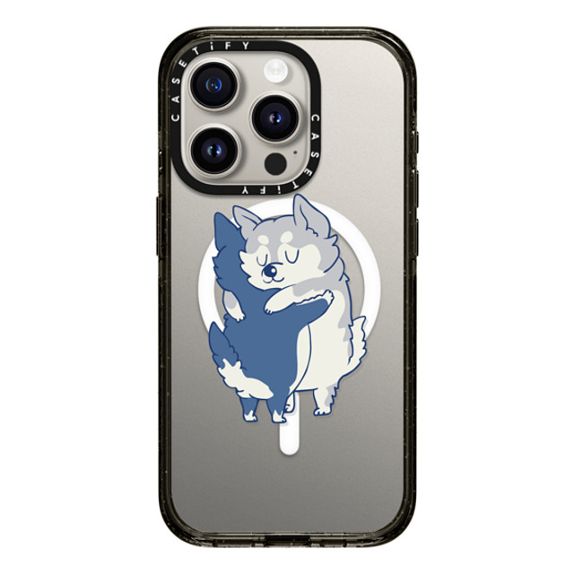 Huebucket x CASETiFY iPhone 15 Pro ケース Dog,Cartoon ブラック インパクトケース MagSafe対応 Husky hugs Back to School Huebucket x CASETiFY iPhone 15 Pro ケース Dog,Cartoon ブラック インパクトケース MagSafe対応 Husky hugs Back to School