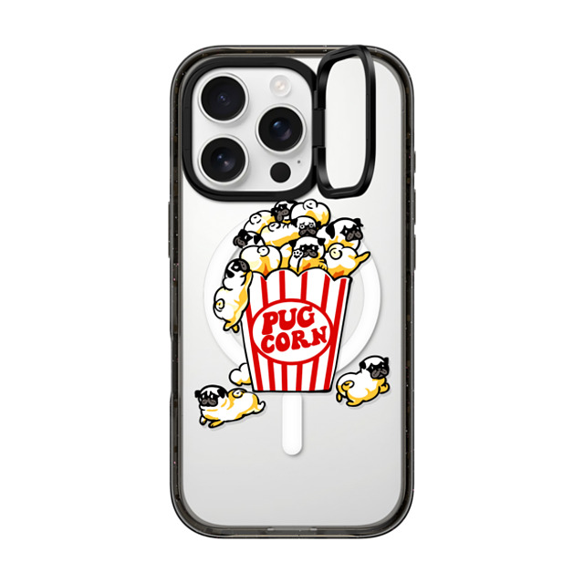 Huebucket x CASETiFY iPhone 16 Pro ケース Dog,Animal ブラック インパクトリングスタンドケース MagSafe対応 Pug Corn Father's Day Huebucket x CASETiFY iPhone 16 Pro ケース Dog,Animal ブラック インパクトリングスタンドケース MagSafe対応 Pug Corn Father's Day