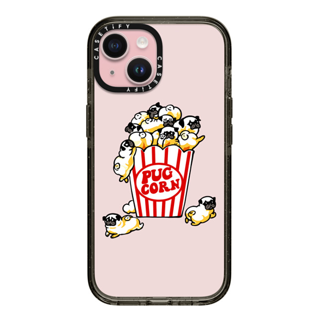 Huebucket x CASETiFY iPhone 15 Case Dog,Animal ブラック インパクトケース Pug Corn Mother's Day Huebucket x CASETiFY iPhone 15 Case Dog,Animal ブラック インパクトケース Pug Corn Mother's Day
