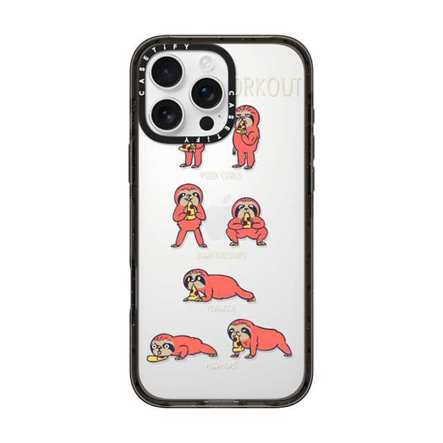 Huebucket x CASETiFY iPhone 16 Pro Max ケース Dog,Animal ブラック インパクトケース Today Workout with Sloth Back to School Huebucket x CASETiFY iPhone 16 Pro Max ケース Dog,Animal ブラック インパクトケース Today Workout with Sloth Back to School