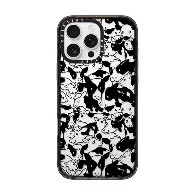 Huebucket x CASETiFY iPhone 16 Pro Max Case Cow ブラック インパクトケース Oh Cows Mother's Day Huebucket x CASETiFY iPhone 16 Pro Max Case Cow ブラック インパクトケース Oh Cows Mother's Day