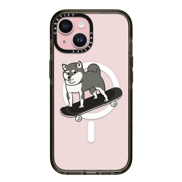 Huebucket x CASETiFY iPhone 15 Case Dog Black Impact Case MagSafe Compatible Skateboarding Shiba Inu Mother's Day Huebucket x CASETiFY iPhone 15 Case Dog Black Impact Case MagSafe Compatible Skateboarding Shiba Inu Mother's Day