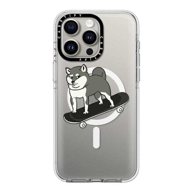 Huebucket x CASETiFY iPhone 15 Pro Max ケース クリア クリア ケース MagSafe対応 Skateboarding Shiba Inu